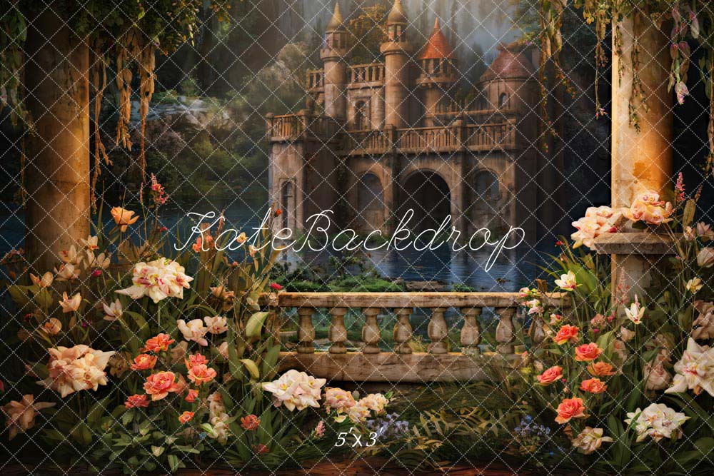 Kate Spring Flower Castle Backdrop Designed by Chain Photography