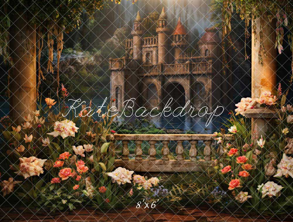 Kate Spring Flower Castle Backdrop Designed by Chain Photography
