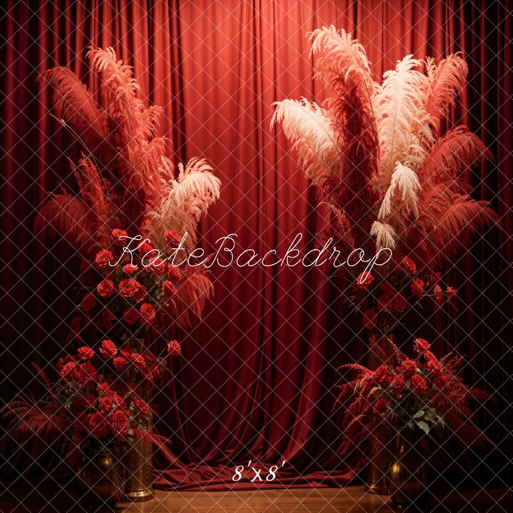 Kate Valentine's Day Red Rose Curtain Backdrop Designed by Chain Photography