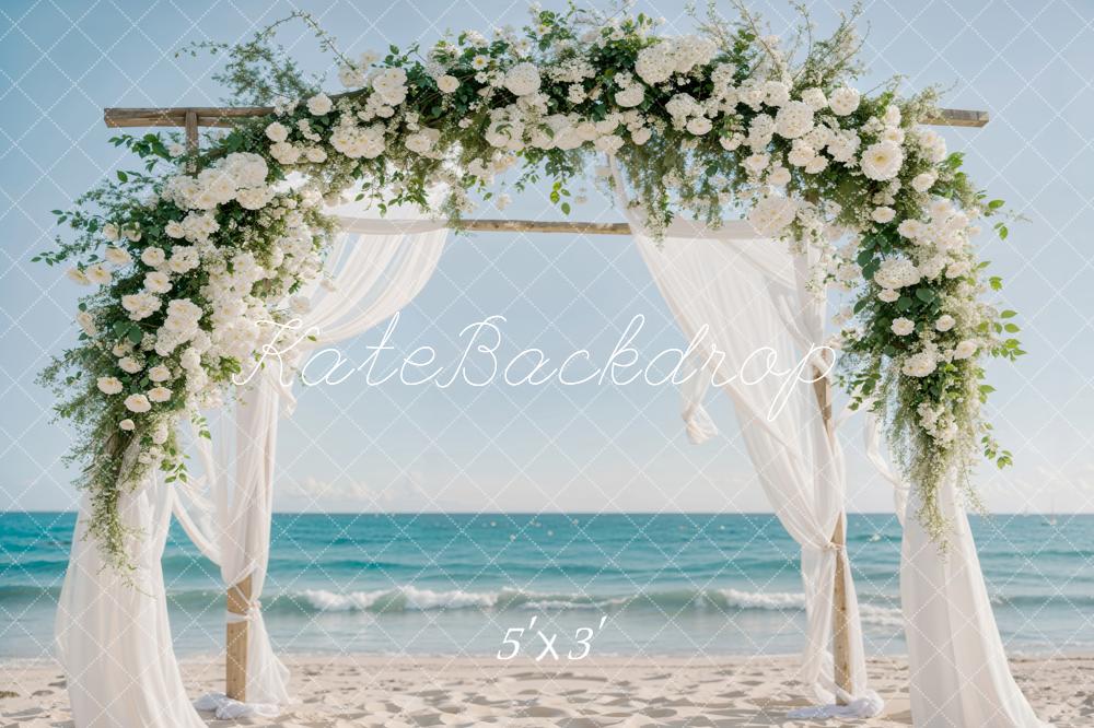 Kate Spring Flowers Seaside Wedding Backdrop Designed by Emetselch
