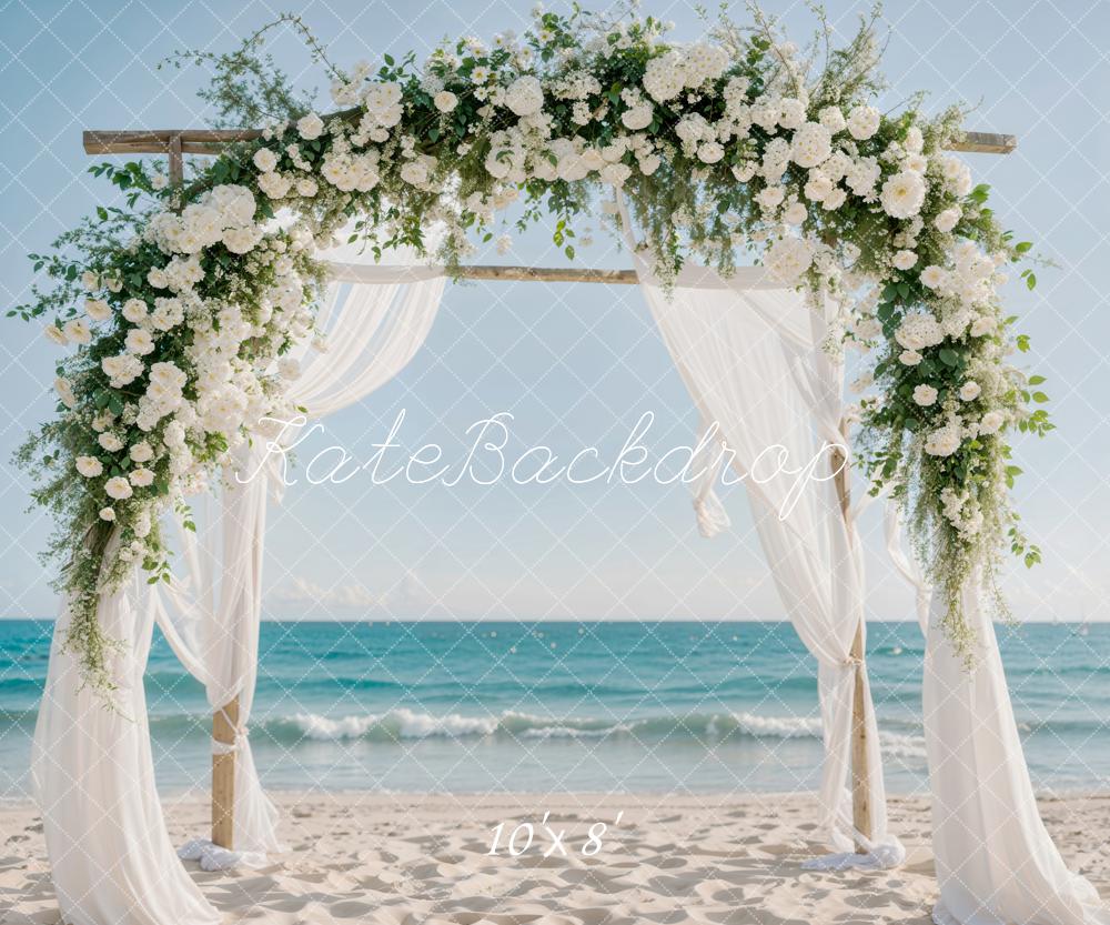 Kate Spring Flowers Seaside Wedding Backdrop Designed by Emetselch