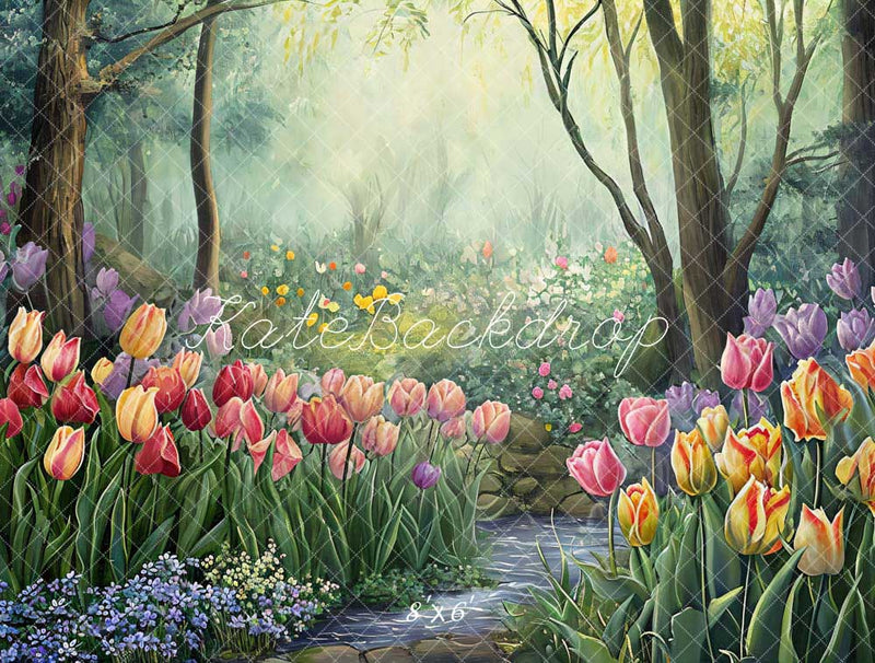 Enchanted Spring Garden Floral Backdrop