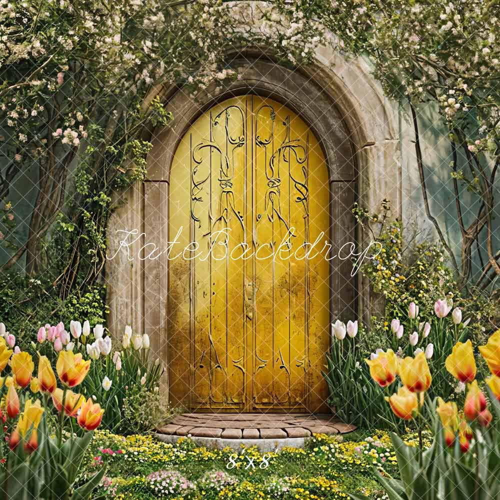 Kate Spring Flowers Arch Door Backdrop Designed by Chain Photography
