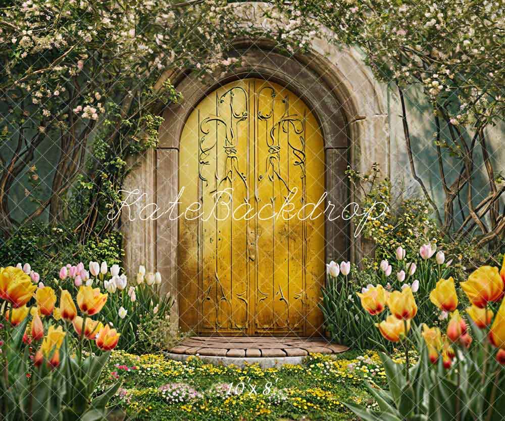 Kate Spring Flowers Arch Door Backdrop Designed by Chain Photography