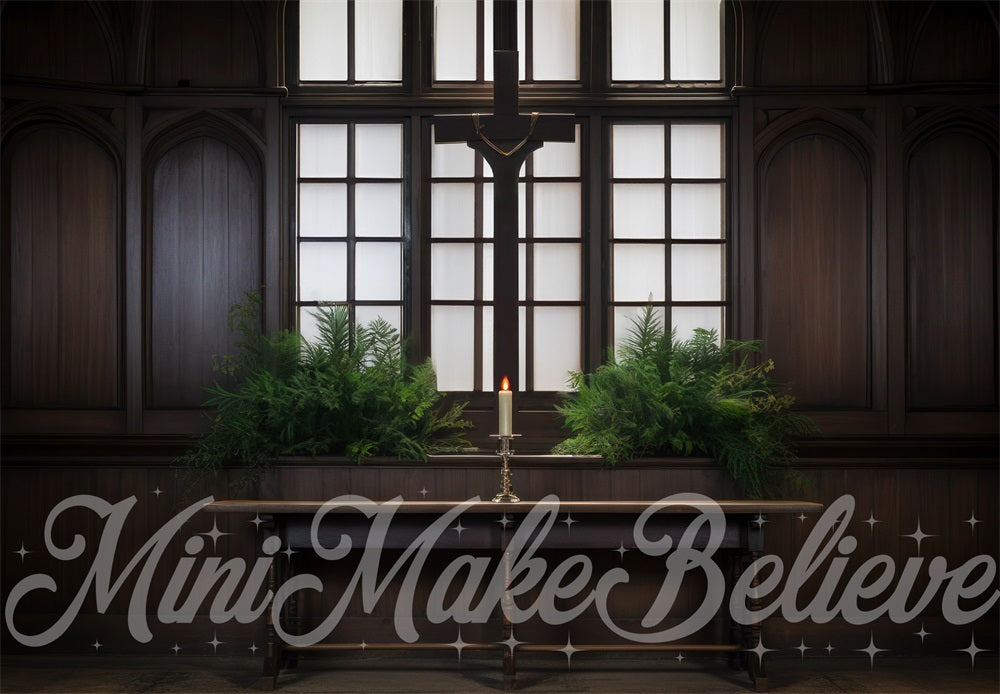 Fondo diseñado por Mini MakeBelieve para el interior de la Iglesia de la Cruz de Madera de Primavera en Pascua.