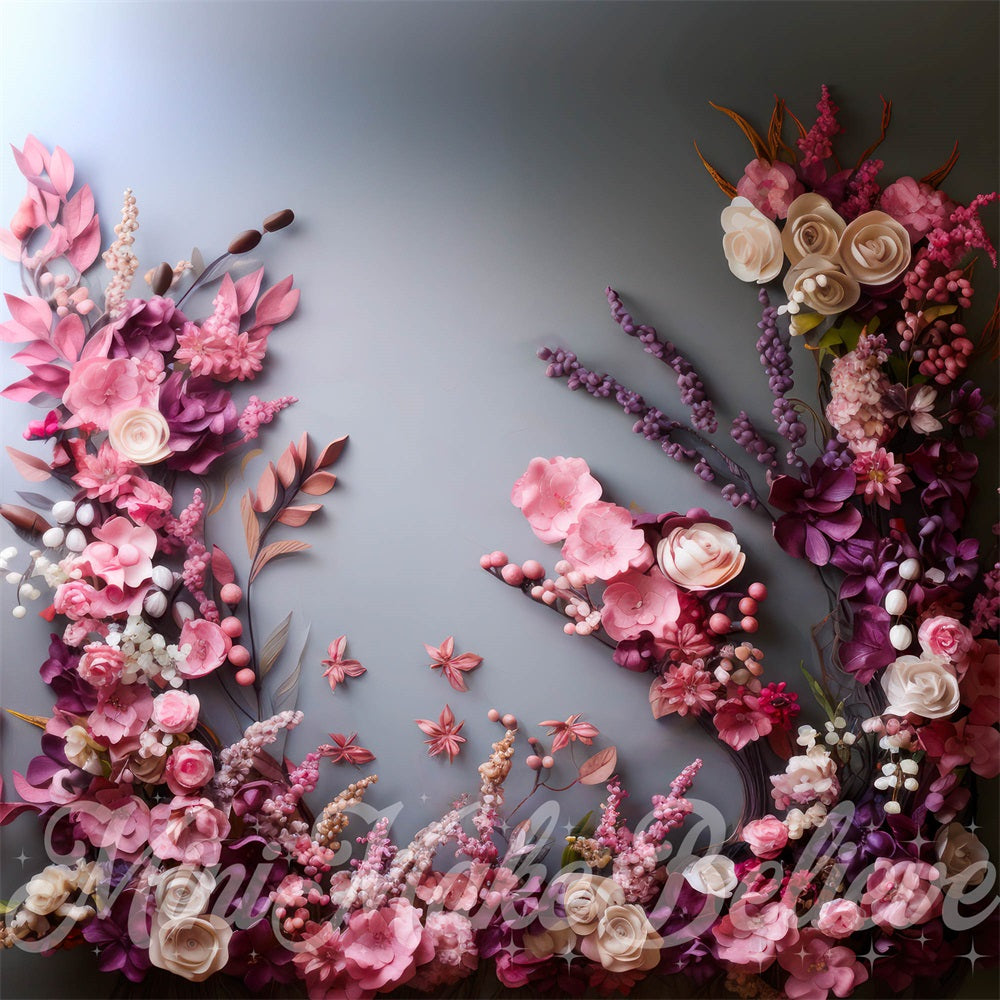 Kate Interior Pink Floral Wall Backdrop Designed by Mini MakeBelieve