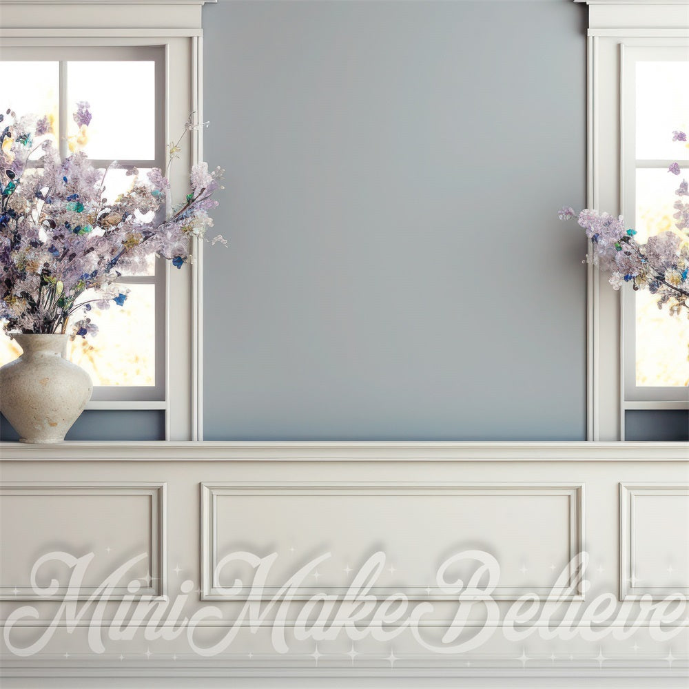 Kate Interior Spring Wall Purple Flowers Backdrop Designed by Mini MakeBelieve