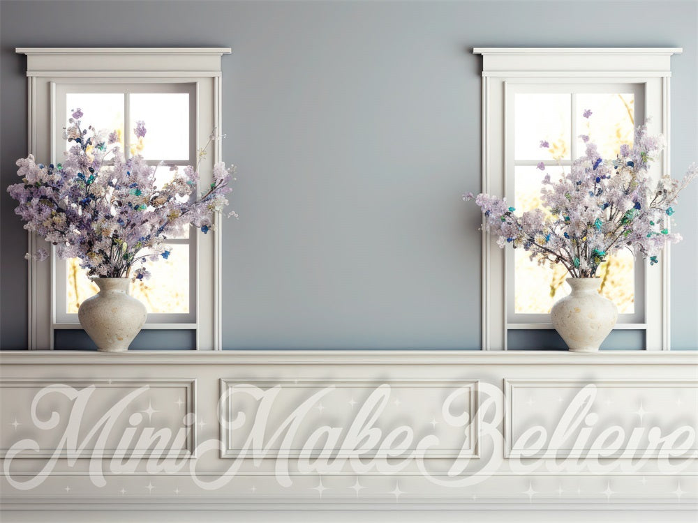 Kate Interior Spring Wall Purple Flowers Backdrop Designed by Mini MakeBelieve