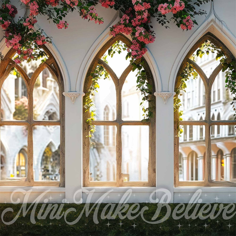 Kate Spring Exterior Cathedral Church Backdrop Designed by Mini MakeBelieve