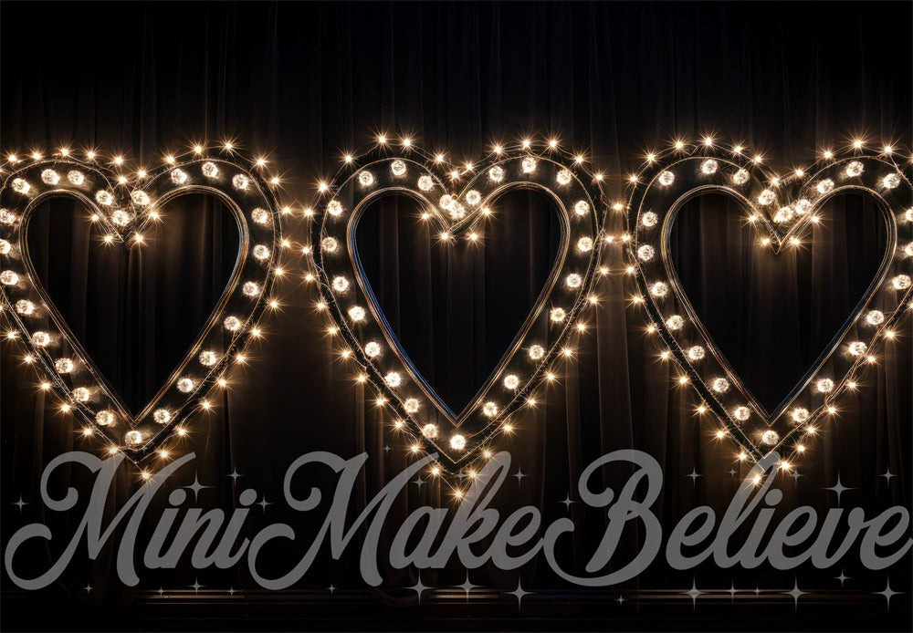 Kate Valentine  Lightbulb Hearts Backdrop Designed by Mini MakeBelieve