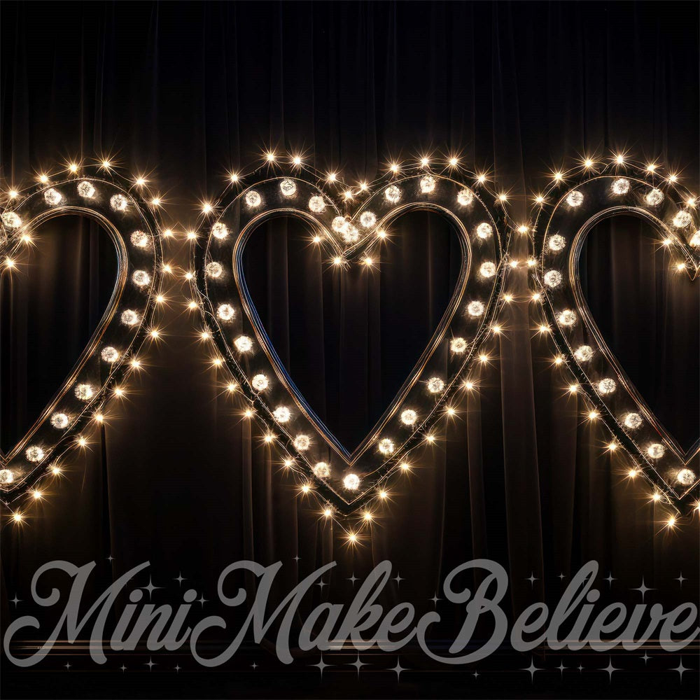 Kate Valentine  Lightbulb Hearts Backdrop Designed by Mini MakeBelieve