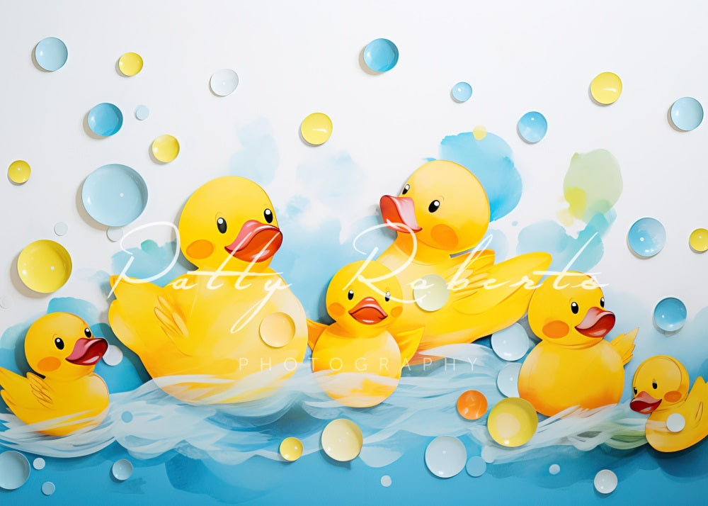 Kate Smash Bath Yellow Ducks Backdrop Designed by Patty Robert