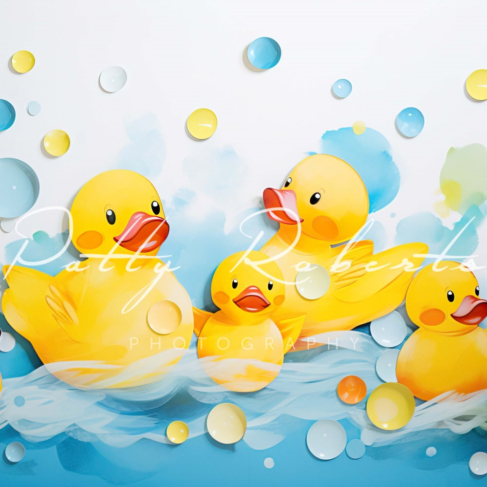 Kate Smash Bath Yellow Ducks Backdrop Designed by Patty Robert