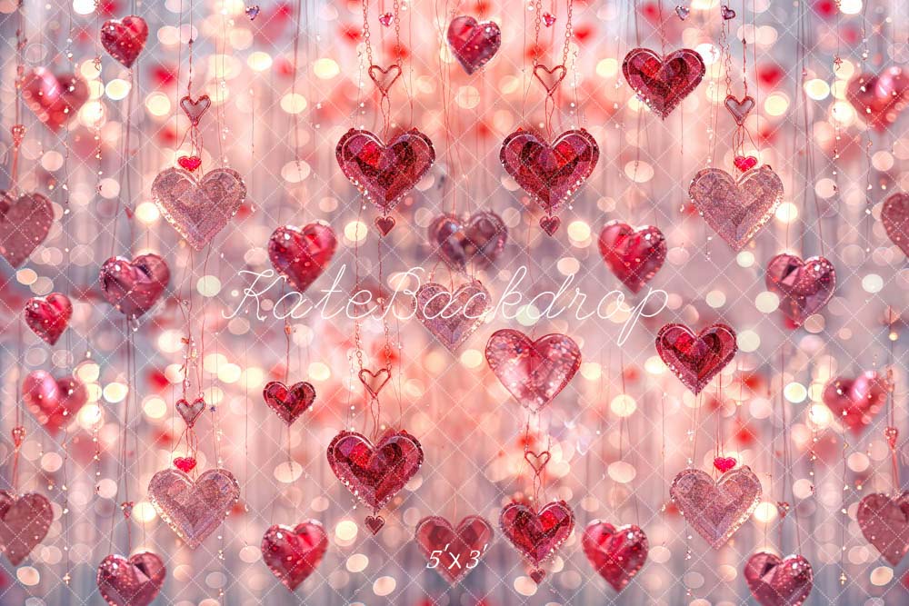 Kate Valentine's Day Pink Heart Crystal Backdrop Designed by Chain Photography