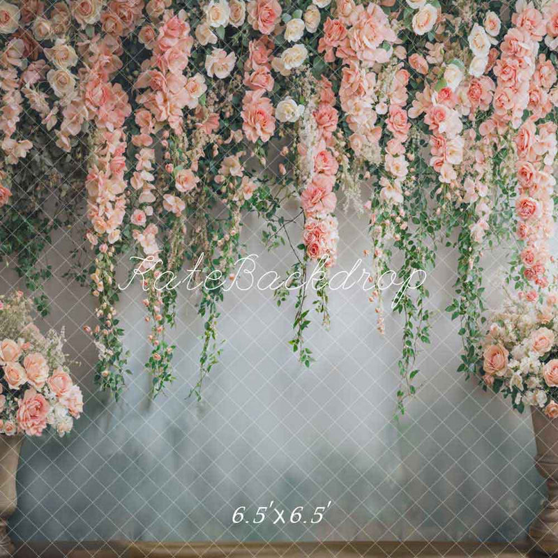 Elegant Hanging Pink Floral Backdrop