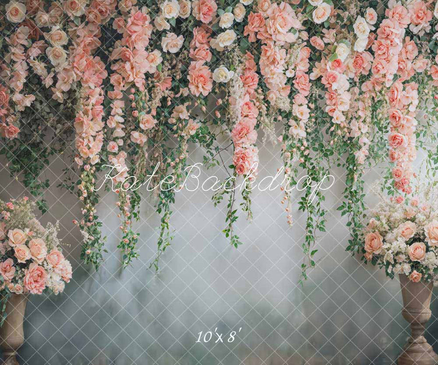 Elegant Hanging Pink Floral Backdrop