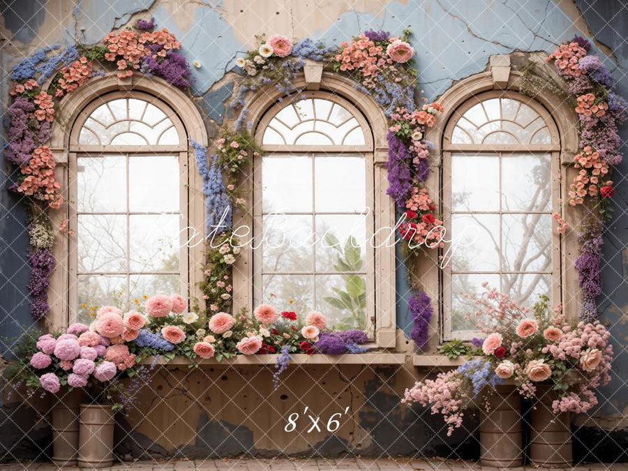 Vintage Floral Window Garden Backdrop