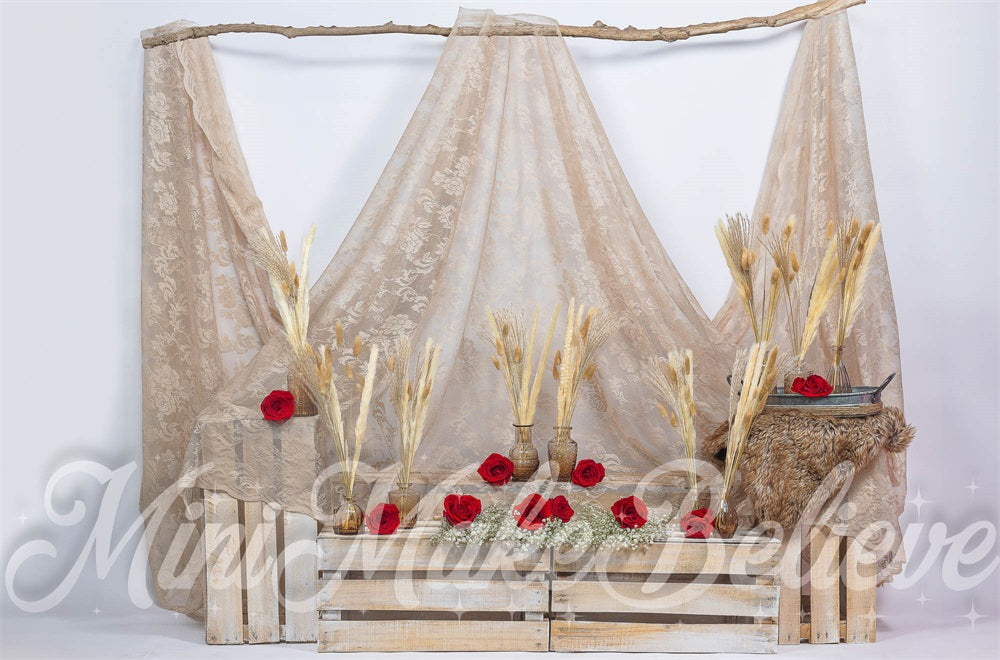 Kate Valentine Boho Roses Backdrop Designed by Mini MakeBelieve