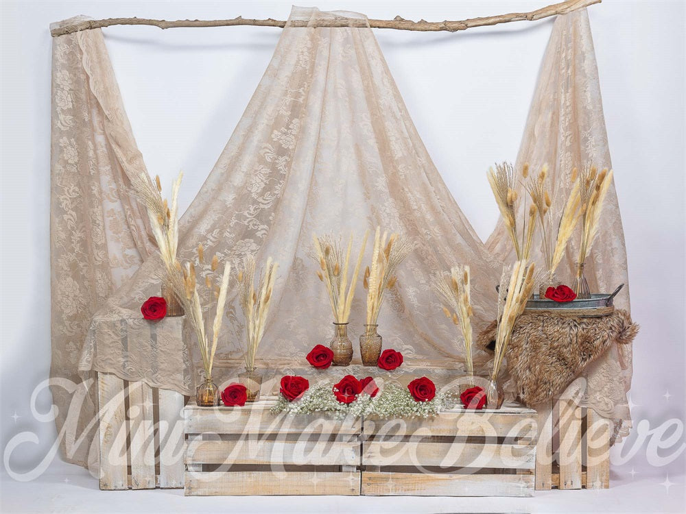 Kate Valentine Boho Roses Backdrop Designed by Mini MakeBelieve
