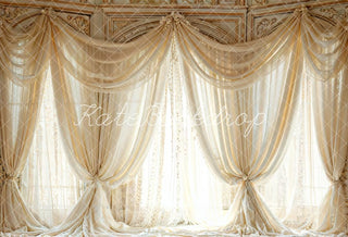 Kate White Vintage Arch Window Curtains Printed Backdrop Designed by Emetselch