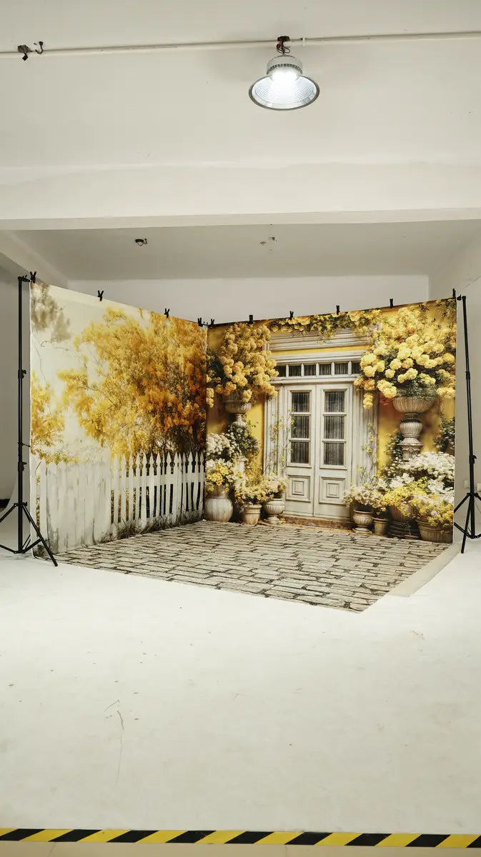 Kate Spring Yellow Flowers Wooden Doors Room Set