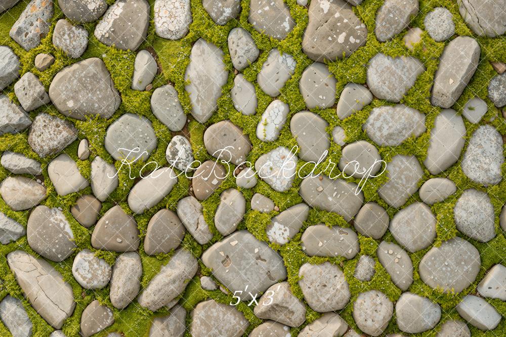 Kate Spring Grass Stone Floor Backdrop Designed by Kate Image