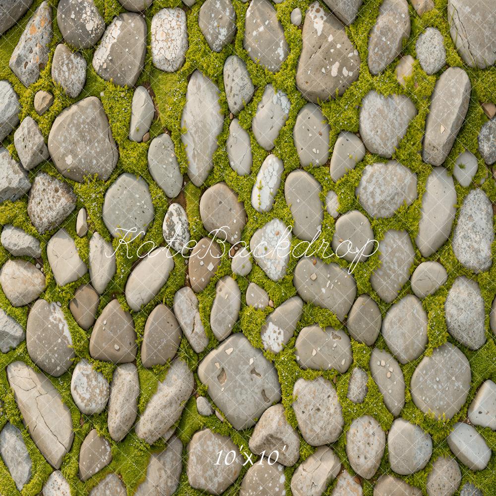 Kate Spring Grass Stone Floor Backdrop Designed by Kate Image
