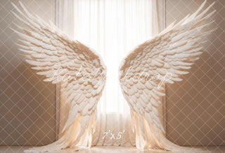Kate White Angel Wing Curtains Printed Backdrop Designed by Chain Photography