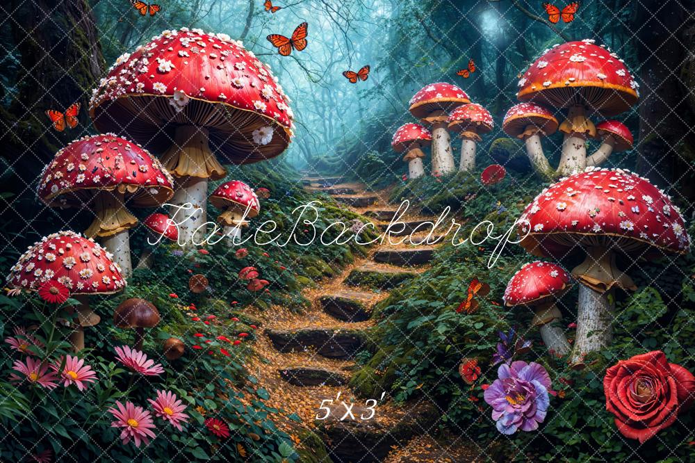 Kate Fairy Tale Forest Mushroom Path Backdrop Designed by Chain Photography