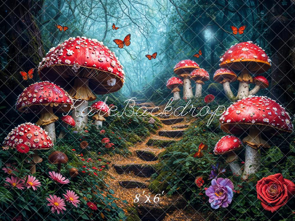 Kate Fairy Tale Forest Mushroom Path Backdrop Designed by Chain Photography