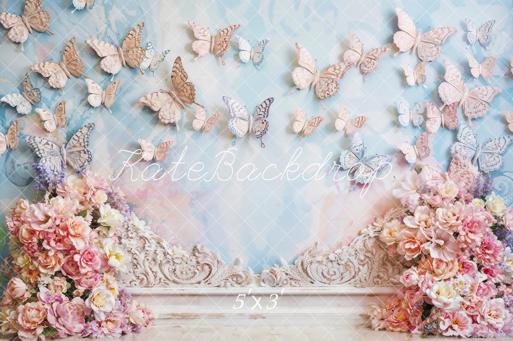Kate Artistic Style Flower Butterfly Wall Backdrop Designed by Emetselch