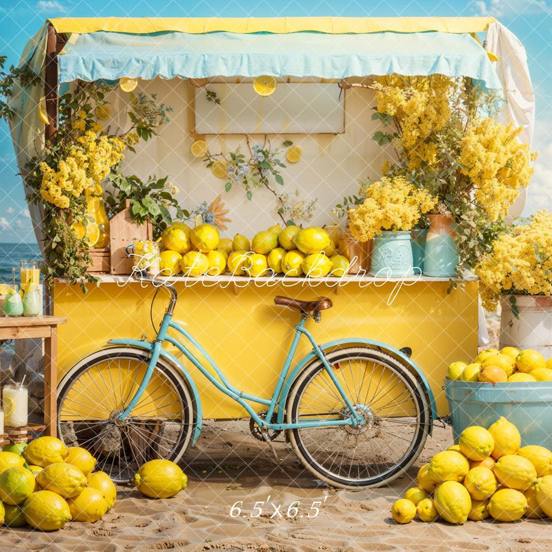 Sunny Lemonade Stand Summer Backdrop