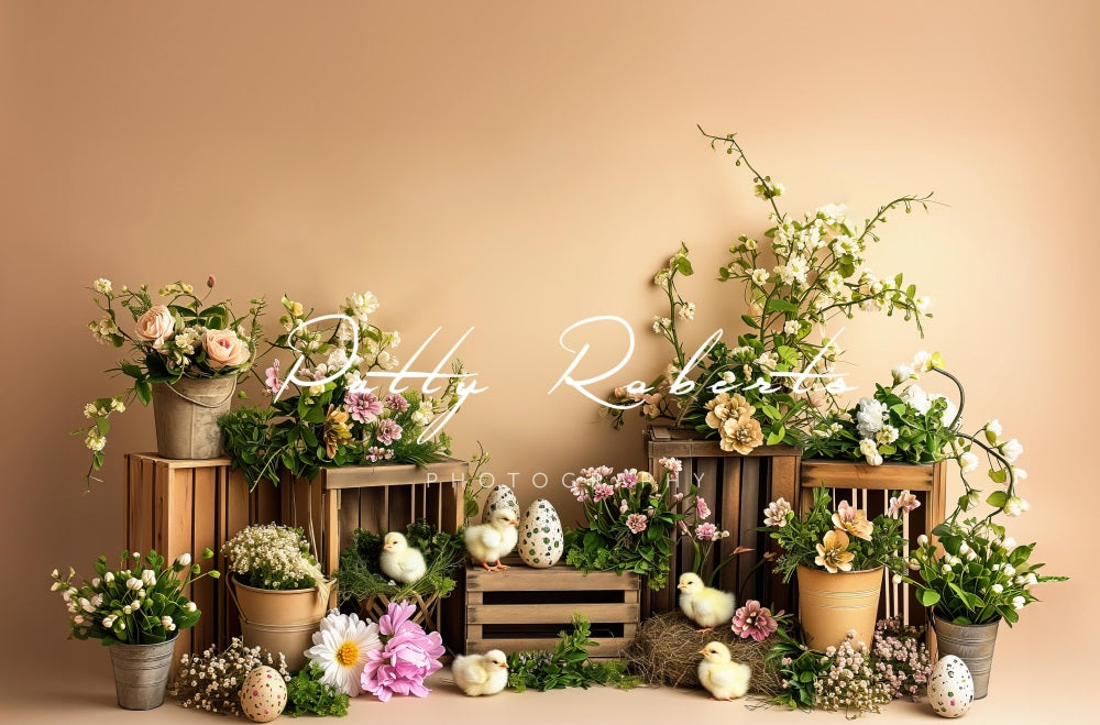 Kate Easter Chicks and Florals Backdrop Designed by Patty Robert