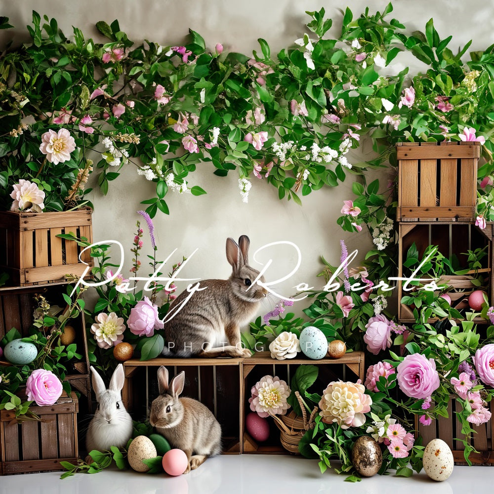 Kate Green Florals and Easter Bunnies Backdrop Designed by Patty Robert