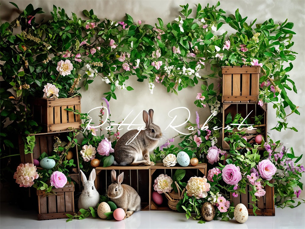 Kate Green Florals and Easter Bunnies Backdrop Designed by Patty Robert