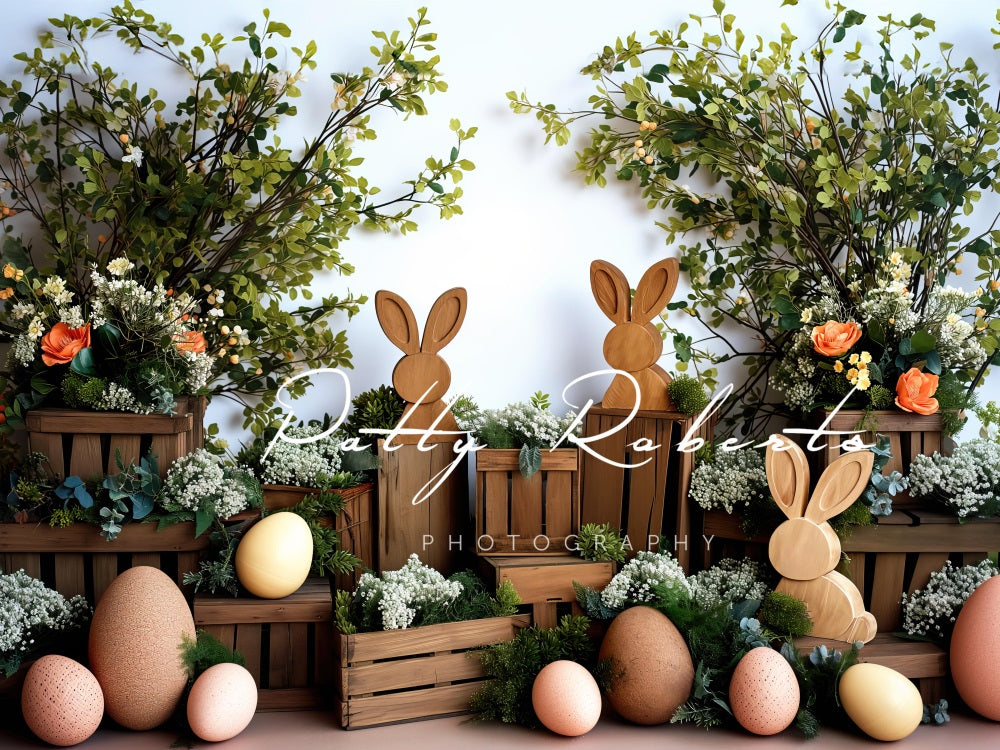 Kate Wooden Bunnies Easter Backdrop Designed by Patty Robert