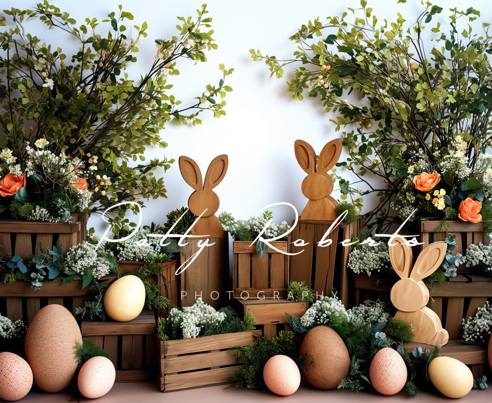 Kate Wooden Bunnies Easter Backdrop Designed by Patty Robert