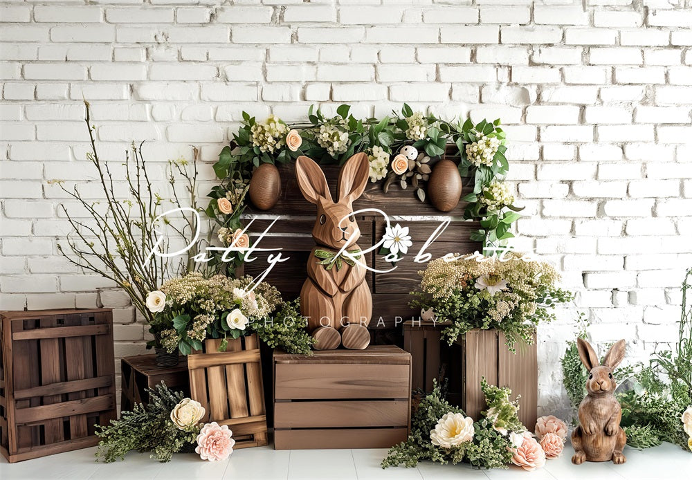 Kate Wooden Easter Bunny Backdrop Designed by Patty Robert