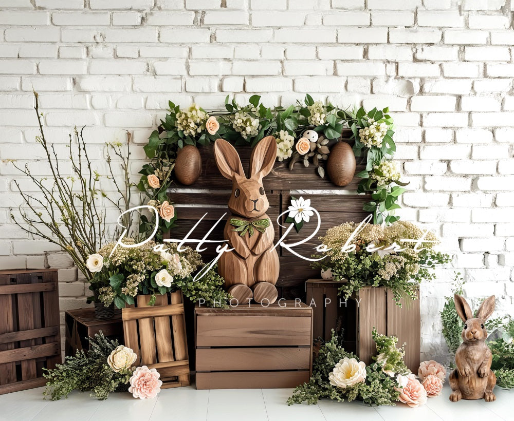 Kate Wooden Easter Bunny Backdrop Designed by Patty Robert