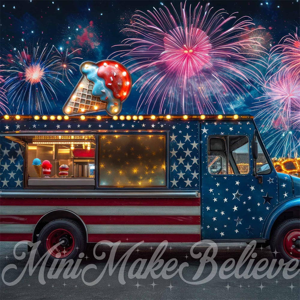Kate Independence Day Ice Cream Truck Backdrop Designed by Mini MakeBelieve