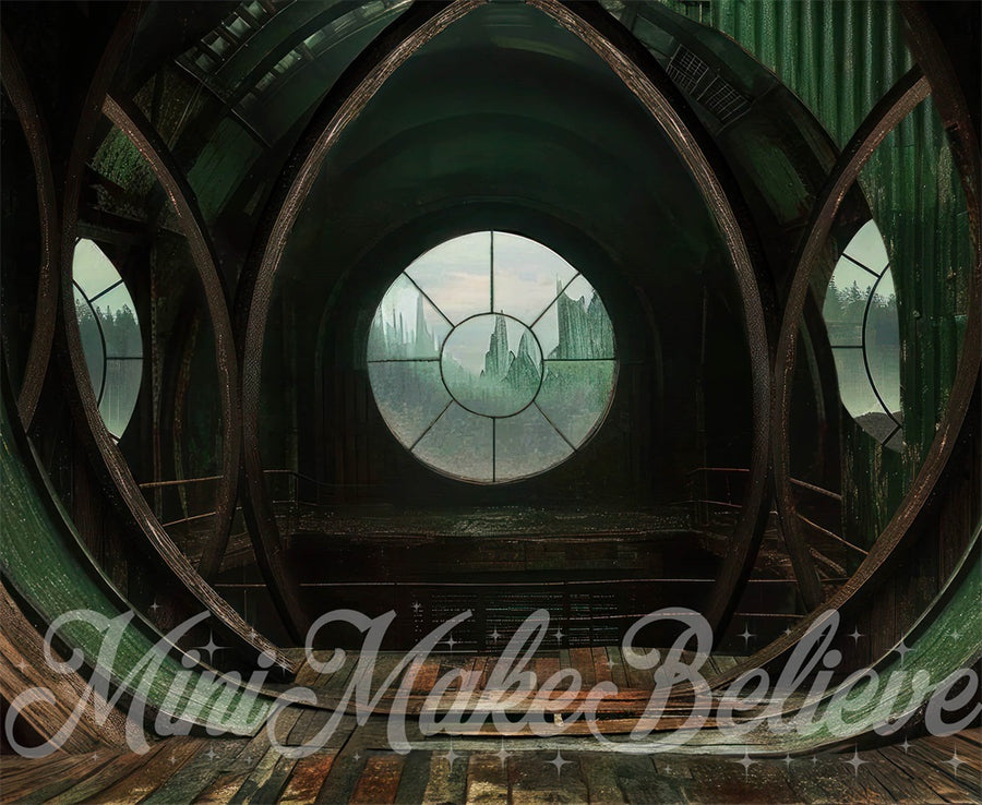Mystical Circular Window Ruins Backdrop