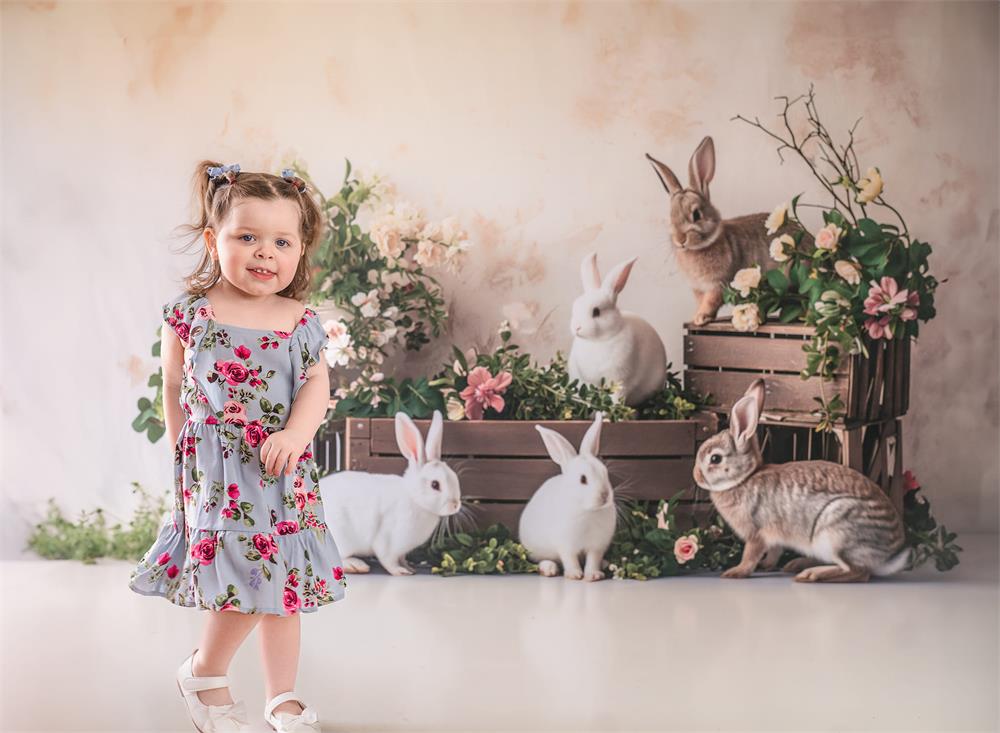 Kate Cottontail Easter Bunnies Backdrop Designed by Patty Robert