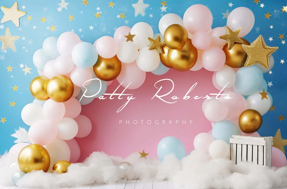Kate Smash Cake Pink and Blue Backdrop Designed by Patty Robert