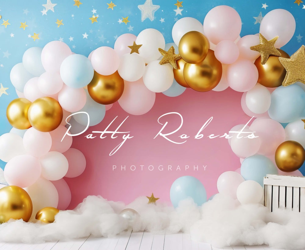 Kate Smash Cake Pink and Blue Backdrop Designed by Patty Robert