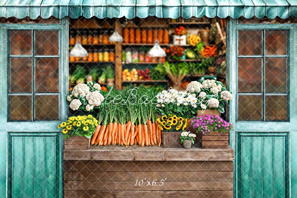 Kate Spring Flowers and Fruits Store Backdrop Designed by Chain Photography