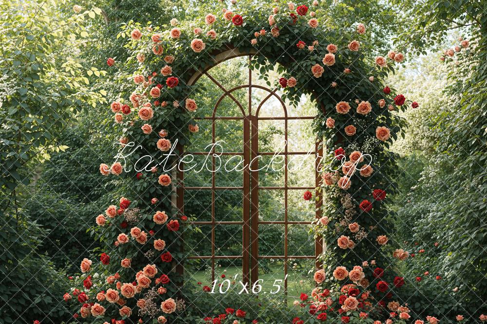 Kate Spring Flowers Woods Window Door Backdrop Designed by Emetselch