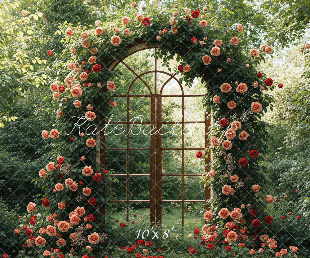 Kate Spring Flowers Woods Window Door Backdrop Designed by Emetselch