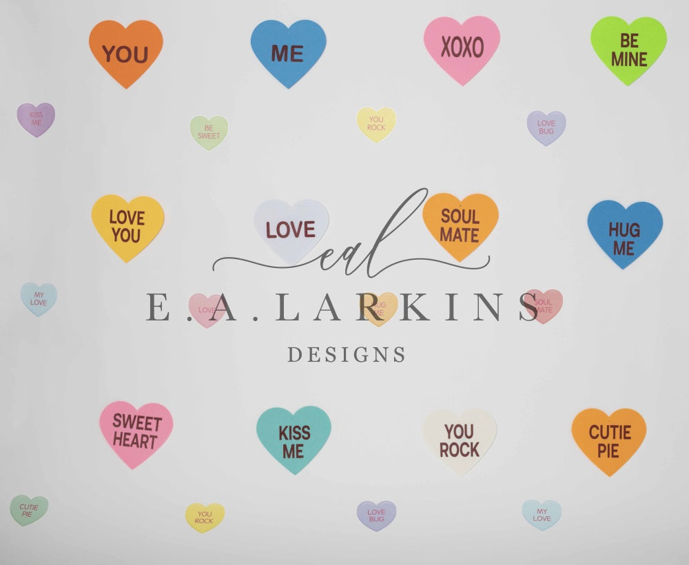 Kate Valentine Conversationhearts Backdrop Designed by Erin Larkins