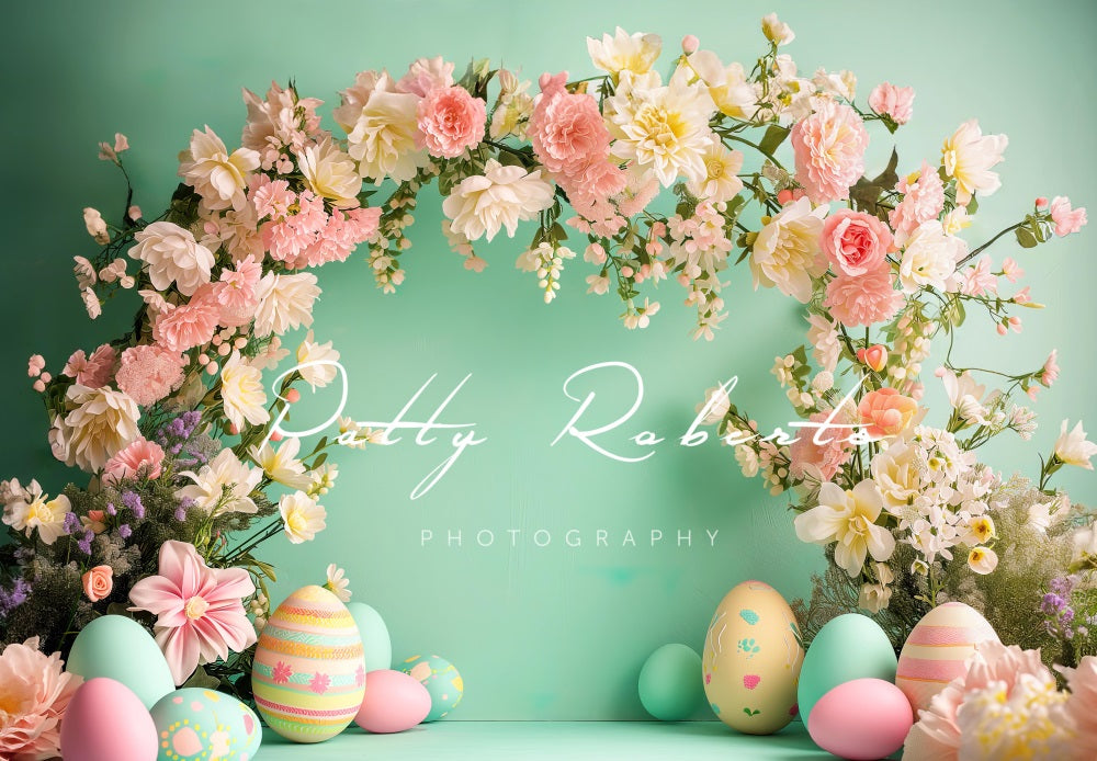 Kate Green Easter Backdrop with Flowers Backdrop Designed by Patty Robert