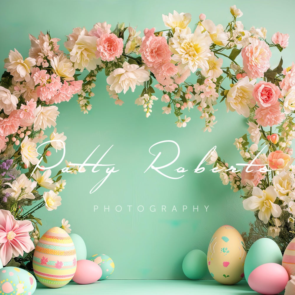 Kate Green Easter Backdrop with Flowers Backdrop Designed by Patty Robert